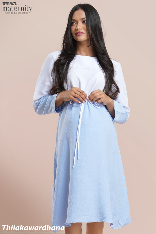 Tendenza Color Block Lace Up Maternity Dress