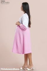 Tendenza Color Block Lace Up Maternity Dress