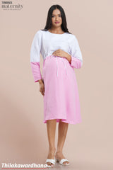 Tendenza Color Block Lace Up Maternity Dress