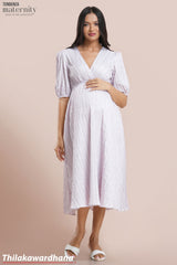 Tendenza Front Overlap Midi Maternity Dress