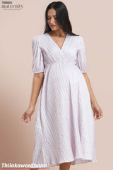 Tendenza Front Overlap Midi Maternity Dress