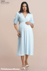 Tendenza Front Overlap Midi Maternity Dress