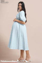 Tendenza Front Overlap Midi Maternity Dress