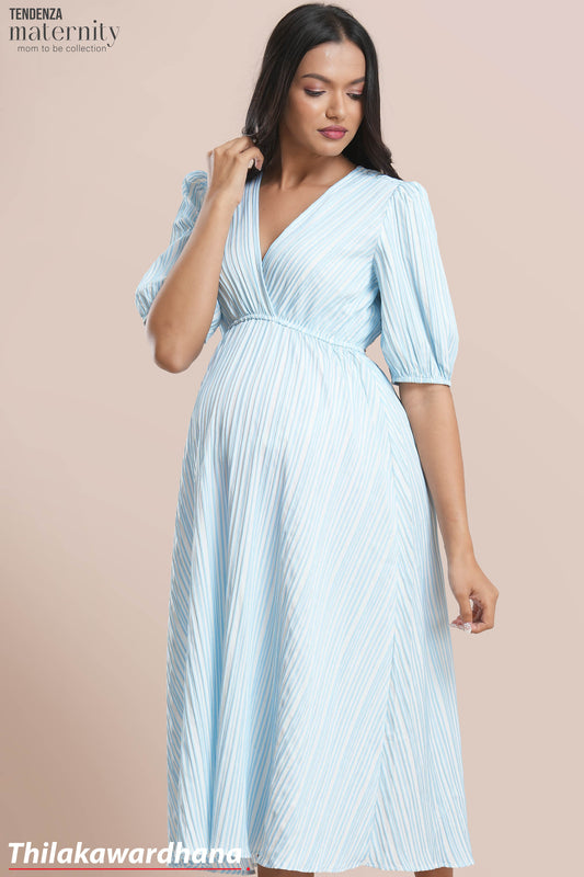 Tendenza Front Overlap Midi Maternity Dress