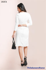 Aura V-Neck Wrap Hem Dress