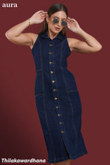 Aura Denim Allure Midi Dress