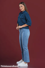 High-Waisted Straight Light Washed Jean
