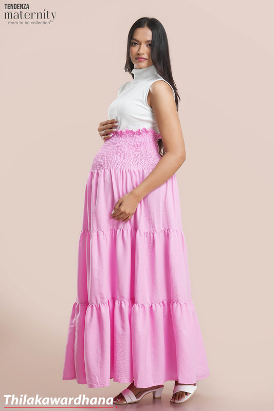 Tendenza Smocking Long Maternity Skirt