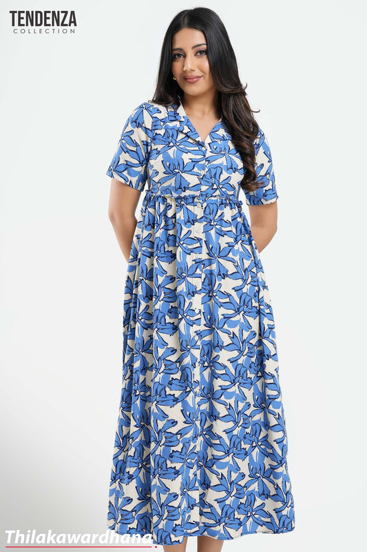 Tendenza Lapel Collar Maxi Dress