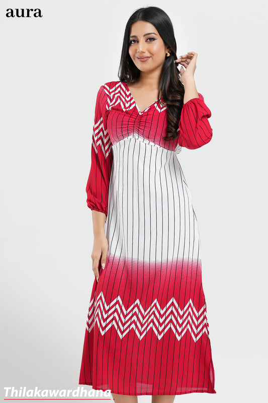 Aura Chevron Stripe Maxi Dress