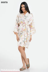 Printed Satin Night Dress - Free Size
