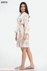 Printed Satin Night Dress - Free Size