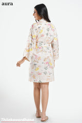 Printed Satin Night Dress - Free Size