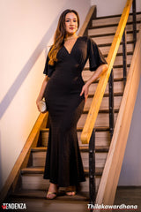 Tendenza V Neck Mermaid Evening Gown