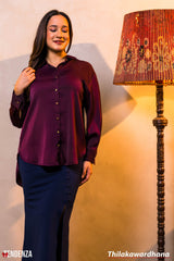 Tendenza Gold Buttoned Satin Shirt