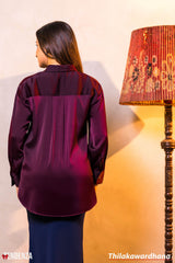 Tendenza Gold Buttoned Satin Shirt