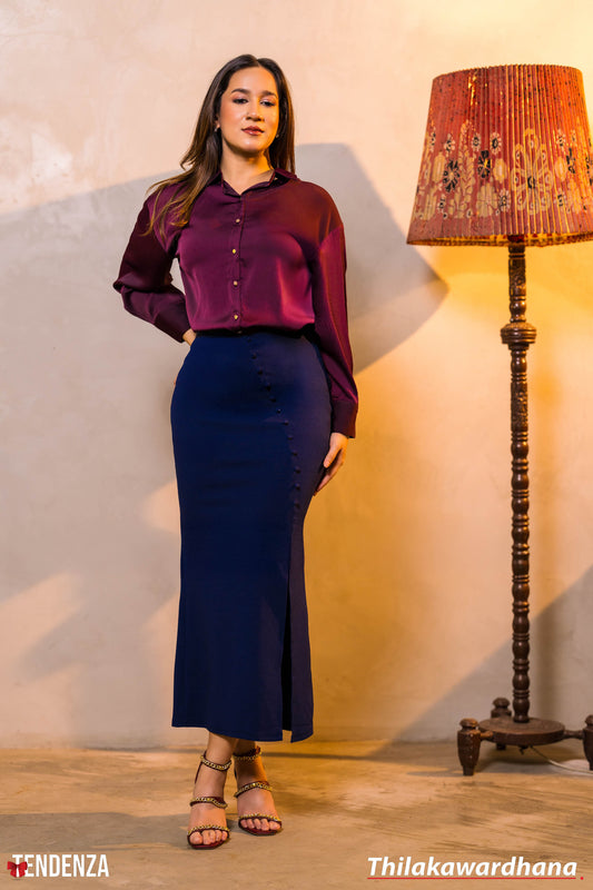 Tendenza Side Slit Mermaid Tight Skirt