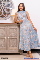 Tendenza Sleeveless High Neck Maxi Dress