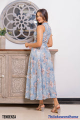 Tendenza Sleeveless High Neck Maxi Dress