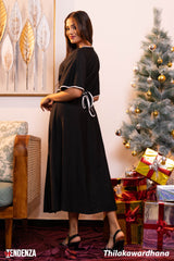 Tendenza Contrast Binding Flared Maxi Dress