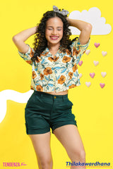 Tendenza Teen Printed Crop Top