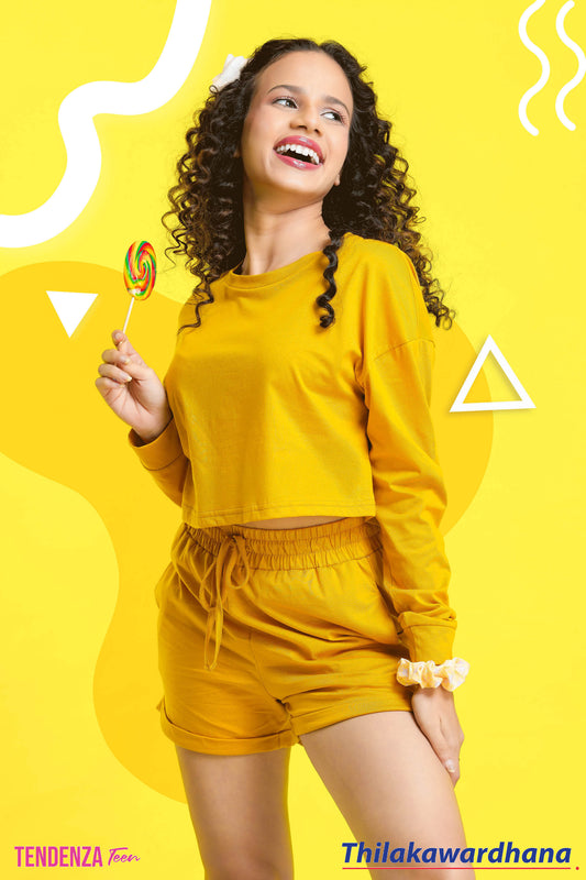 Tendenza Teen Crop Hoodie With Short