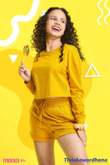 Tendenza Teen Crop Hoodie With Short