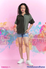 Tendenza Teen Two Tone Oversized Shirt