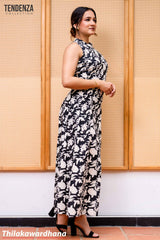 Tendenza Sleeveless High Neck Linen Maxi Dress