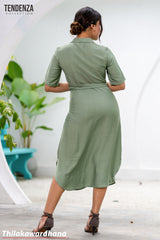 Tendenza Short Sleeve Pocket Detailed Dress