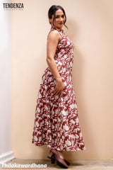 Tendenza Sleeveless High Neck Linen Maxi Dress