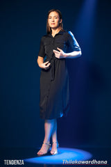 Tendenza Midnight Navy Belted Shirt Dress