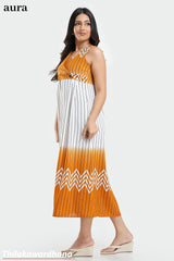 Aura Abstract Printed Maxi Dress