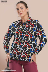 Tendenza Electric Maze Dropped Shoulder Top