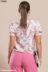 Tendenza Floral Printed Puff Sleeve Top
