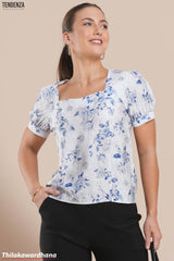 Tendenza Floral Printed Puff Sleeve Top