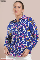 Tendenza Electric Maze Dropped Shoulder Top