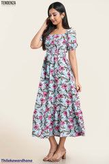 Tendenza Square Neckline Maxi Dress