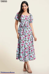 Tendenza Square Neckline Maxi Dress