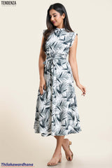 Tendenza Waist Belted Shirt Maxi Dress