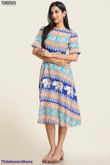 Tendenza Puff Sleeve Midi Dress