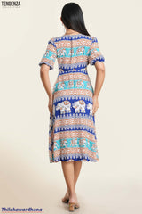 Tendenza Puff Sleeve Midi Dress