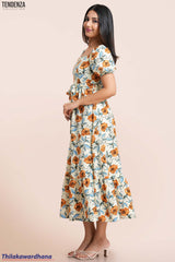 Tendenza Square Neckline Maxi Dress