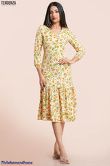 Tendenza Ruffle Hem A Line Dress