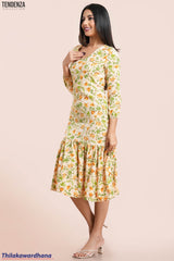 Tendenza Ruffle Hem A Line Dress