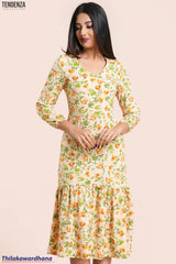 Tendenza Ruffle Hem A Line Dress