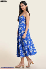 Aura Printed Strappy Dress