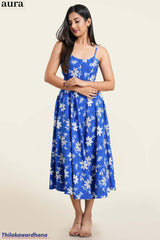 Aura Printed Strappy Dress