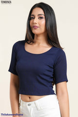 Tendenza Scoop Neckline Rib Top