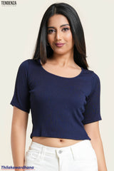 Tendenza Scoop Neckline Rib Top